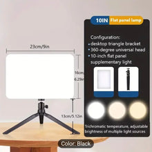 10-Inch LED Flat Panel Light with Tripod Adjustable Brightness