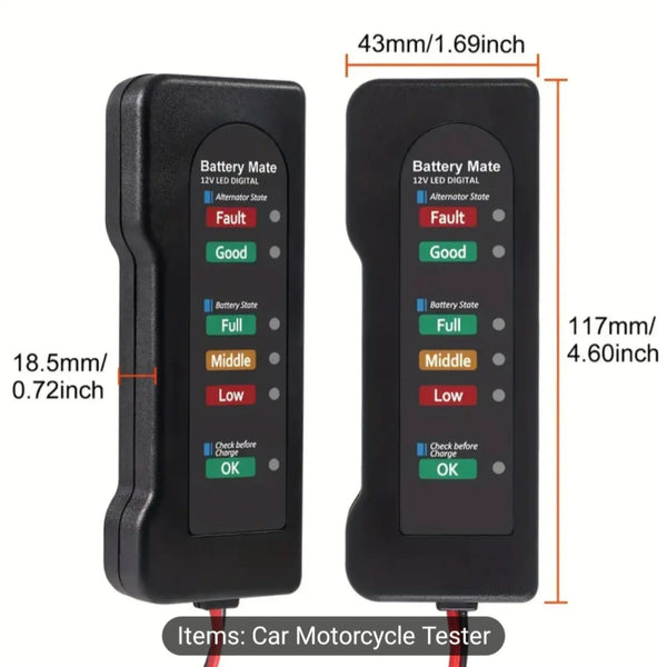 12v Universal Car Motorcycle Battery Digital Tester