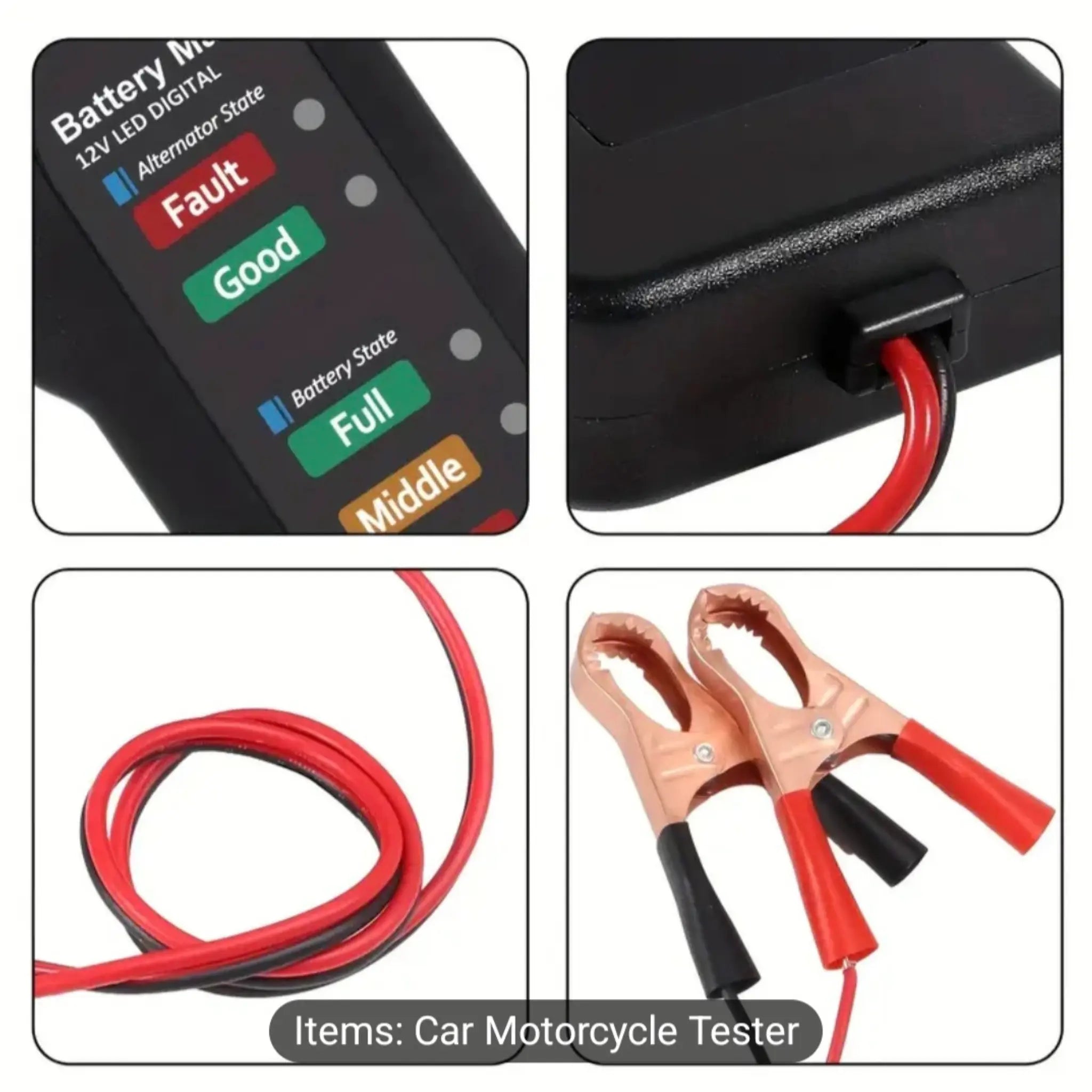 12v Universal Car Motorcycle Battery Digital Tester