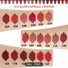 18-Color Capsule Lipstick Set – Mini Long-Lasting Matte Lipsticks  Portable & Lightweight  Moisturizing & Pigmented  Travel-Friendly Beauty Gift