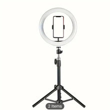 26cm LED Ring Fill Light with Adjustable Tripod Stand and Phone Holder 3 Color Modes