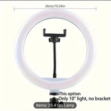 26cm LED Ring Fill Light with Adjustable Tripod Stand and Phone Holder 3 Color Modes