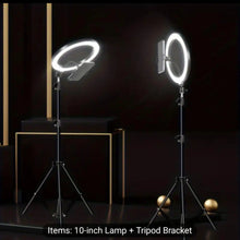 26cm LED Ring Fill Light with Adjustable Tripod Stand and Phone Holder 3 Color Modes