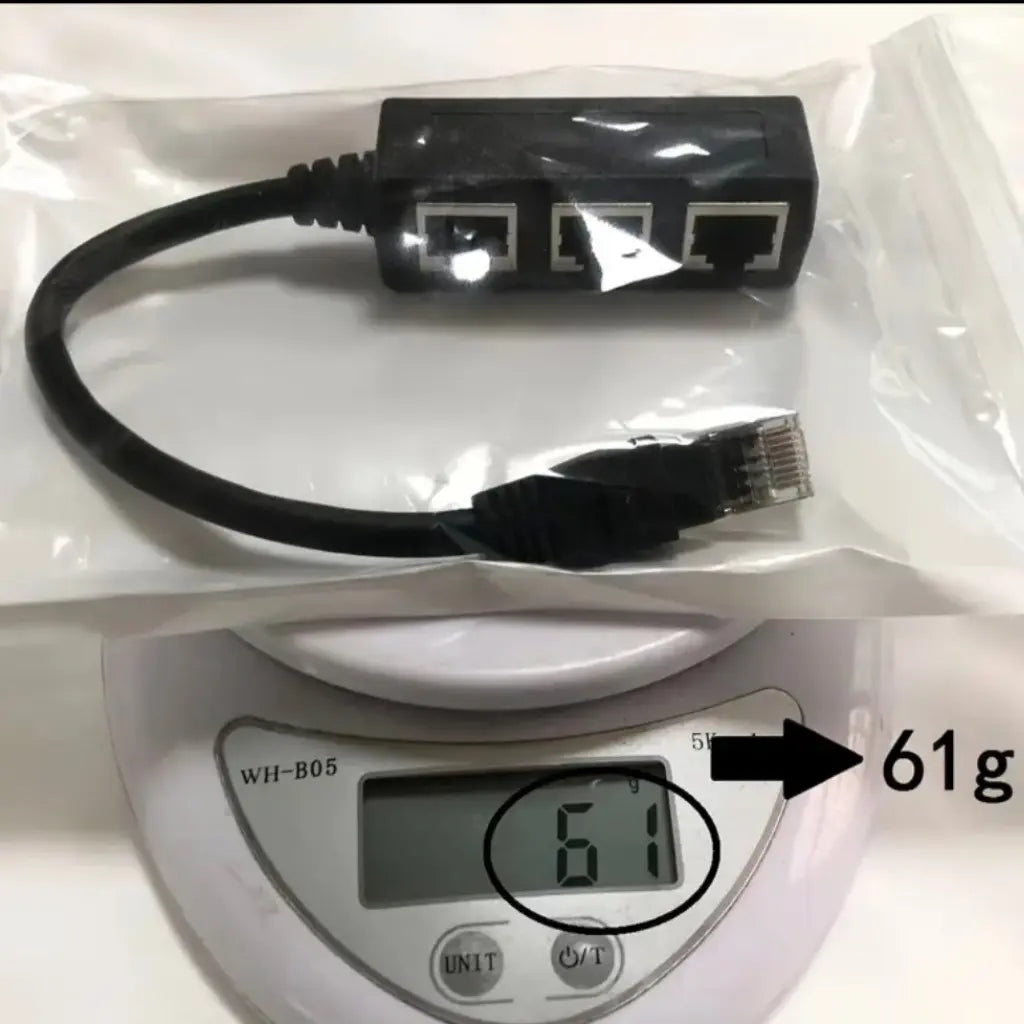 3-Port RJ45 Ethernet Splitter Cable - 1 Male to 3 Female LAN Adapter