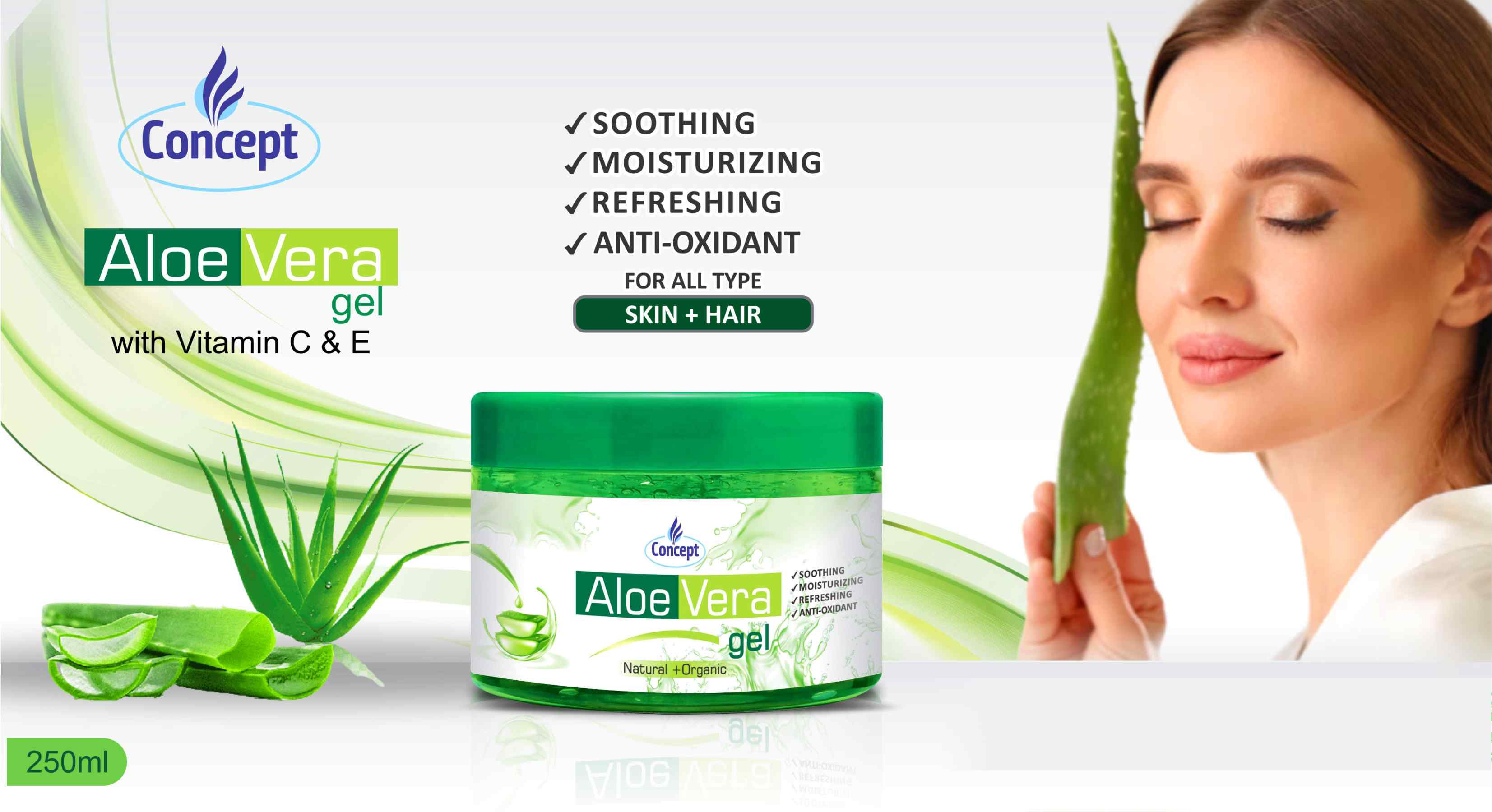 Aloevera Gel For Skin & Hair