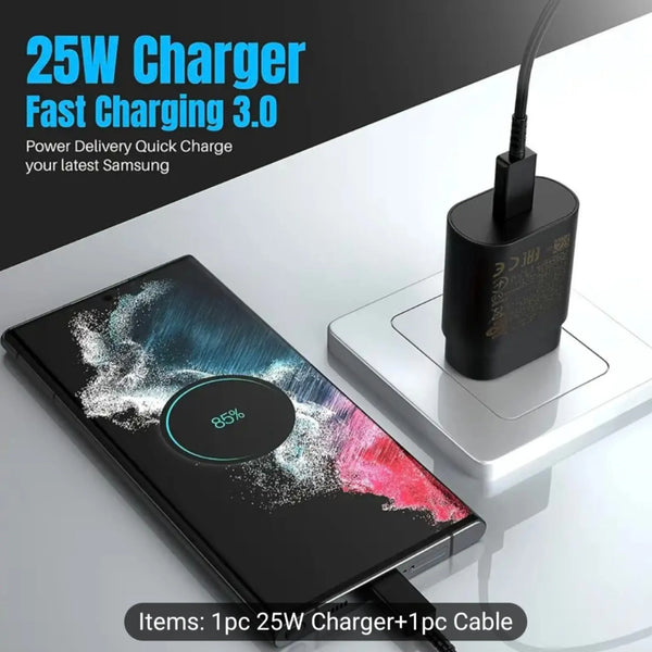 Android Charger 25W, for Samsung Charger, Super Fast Charging USB C Block, Type C