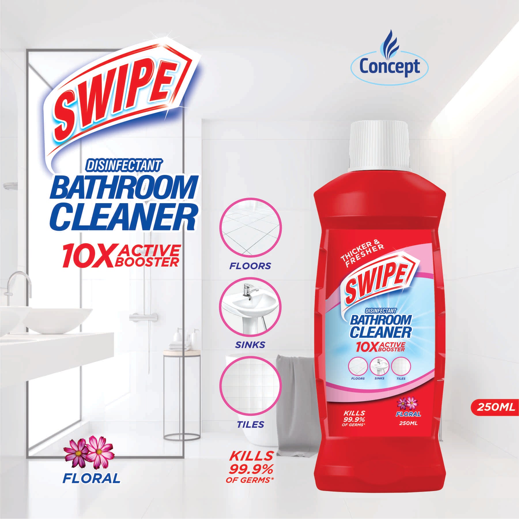 Swipe Bathroom Cleaner Red