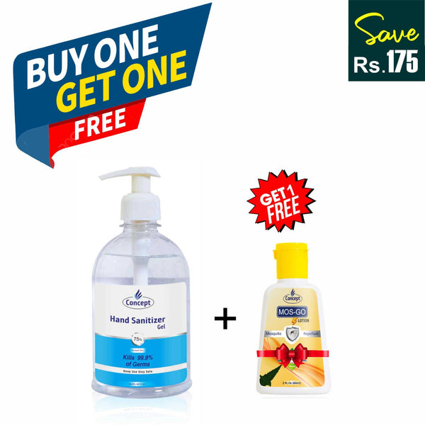 Buy 1 Hand Sanitizer Gel 1 Litre and Get 1 Mosgo Lotion 60ML Free