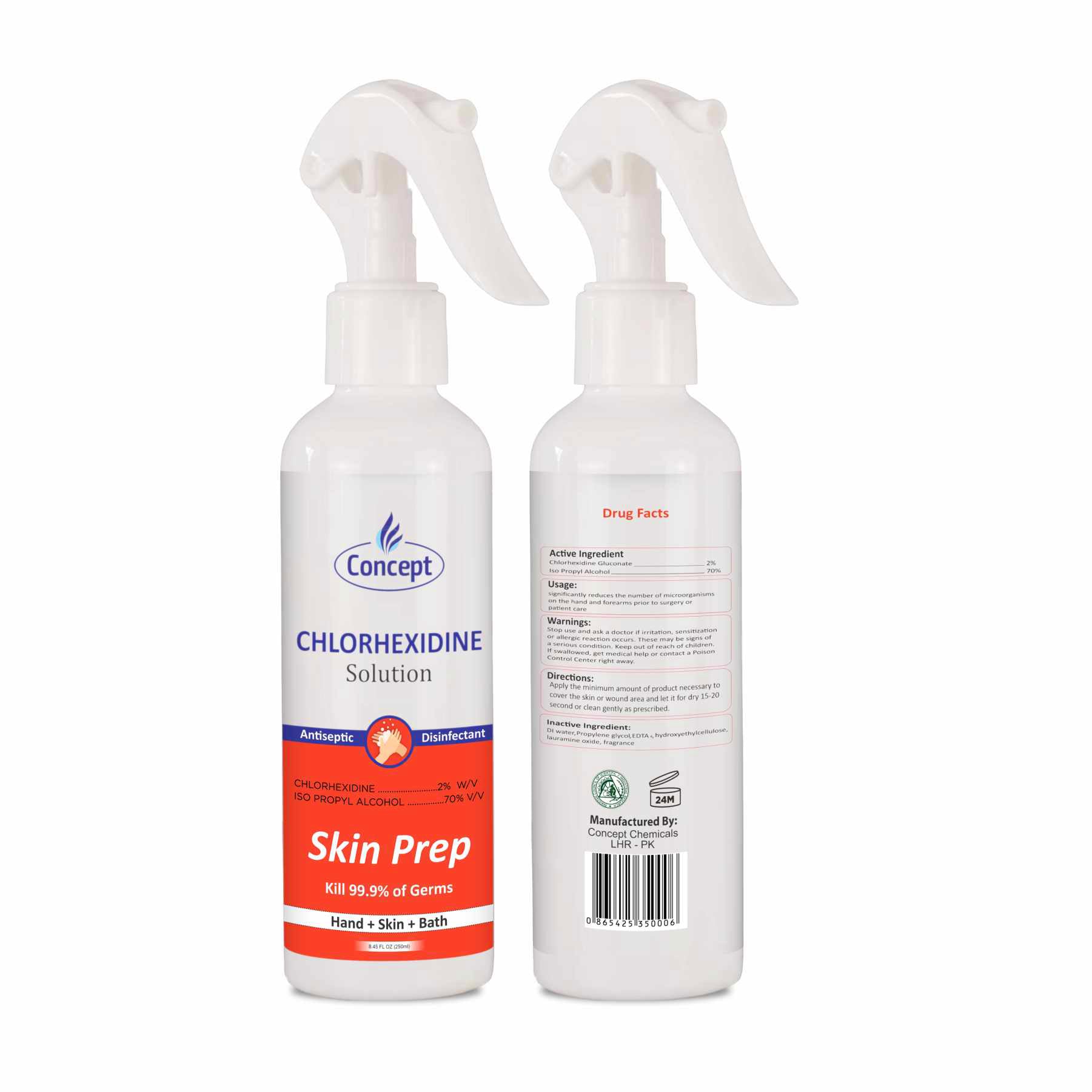 Chlorohexidine Skin Prep 2% 250ML