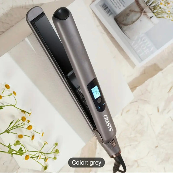 CRASTS Sleek Ceramic Flat Iron 2 in 1 Dual Voltage (45W) Hair Straightener & Curler, for Men & Women