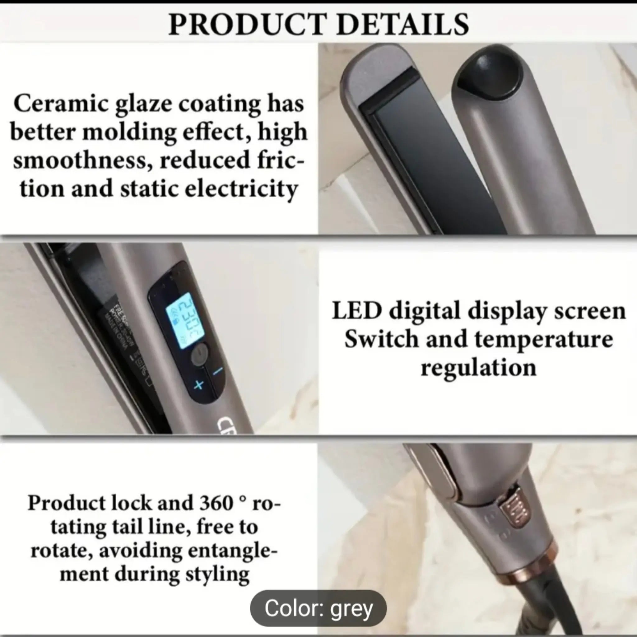 CRASTS Sleek Ceramic Flat Iron 2 in 1 Dual