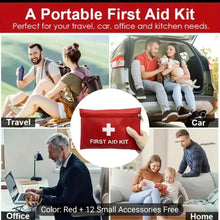 Imported Compact Waterproof First Aid Kit – 12 Essential Accessories Included – Travel, Home & Office Emergency Medical Bag – Durable Red Pouch