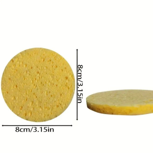 Imported Compressed Facial Cleansing Sponge Puff – 8cm Reusable Soft Face Cleanser Pad for Spa & Daily Skin Care Routine
