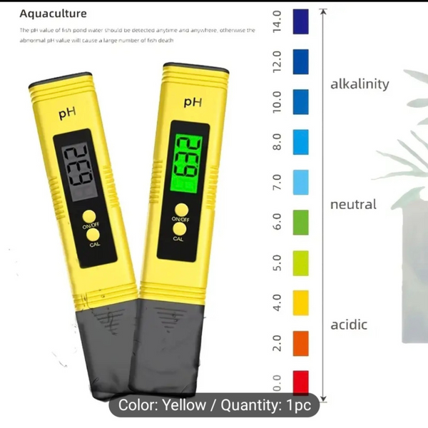 Imported Digital PH Meter for Water – High-Precision 0.01 PH Tester with 3 Calibration Powders | 0-14 PH Range, 154mm Portable Pen for Hydroponics, Pools, Drinking Water, and Aquariums