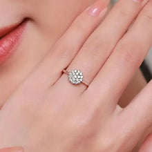 Imported Elegant Gold-Plated Flower Cluster Ring for Women – Dainty CZ Diamond Crystal Engagement & Promise Ring