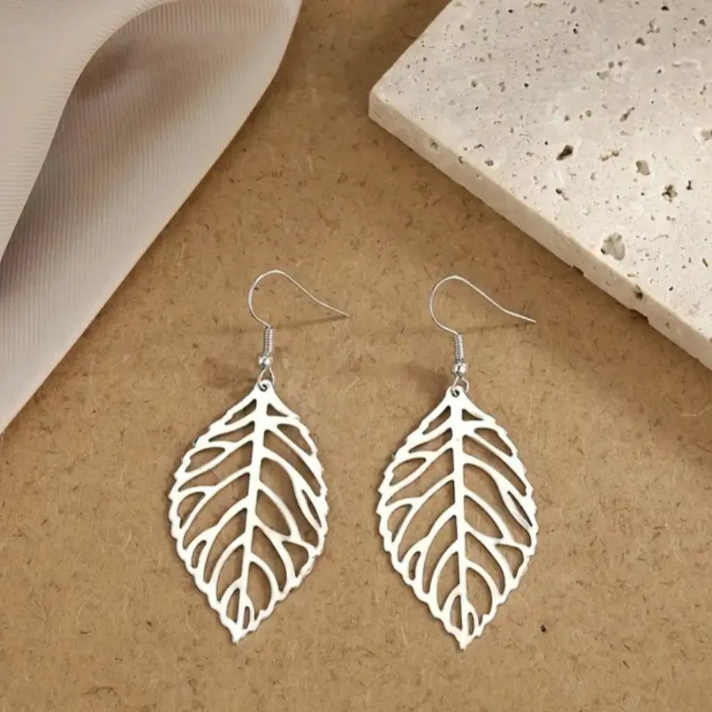 Imported Gold Leaf Dangle Earrings for Women