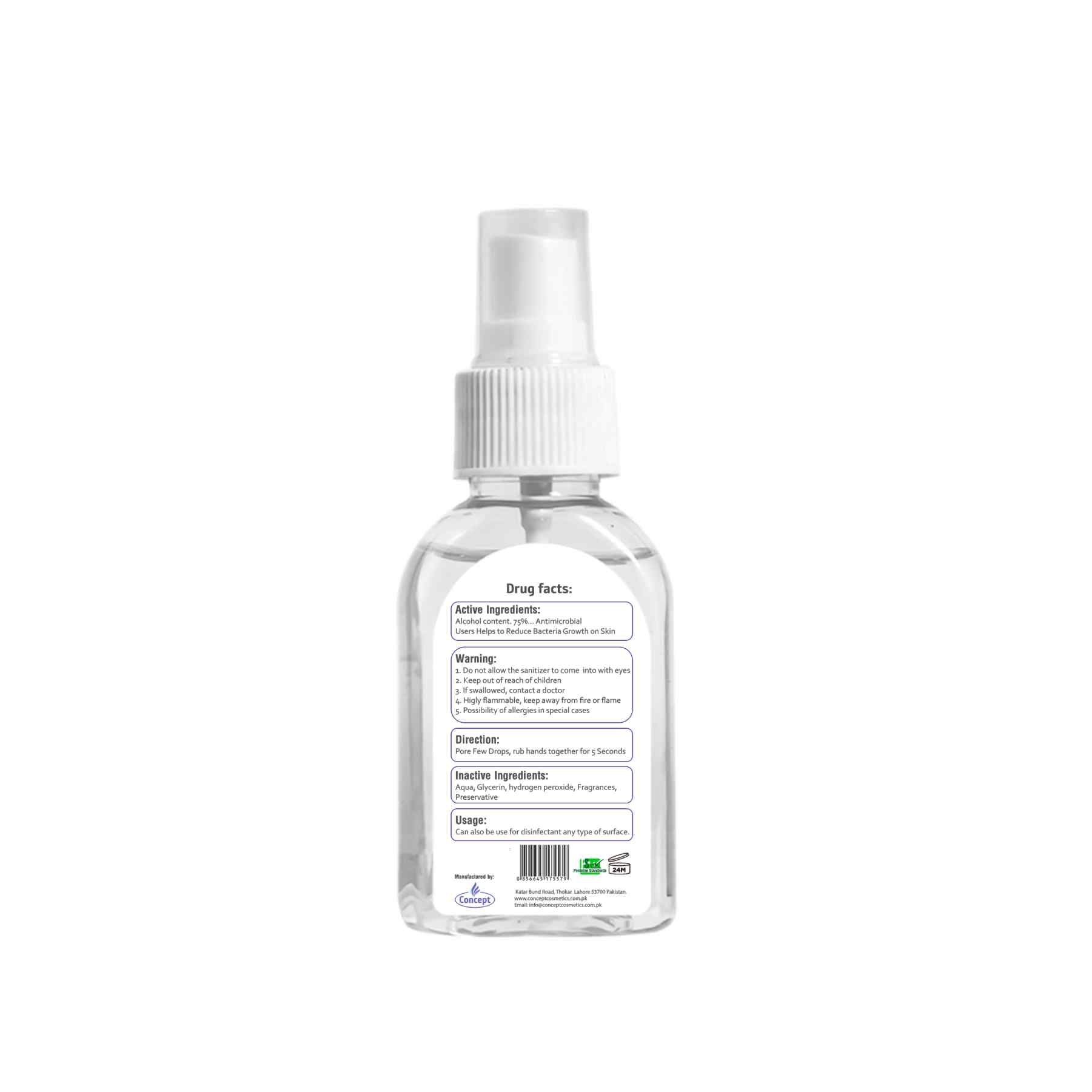 Hand Sanitizer liquid spray 60ML