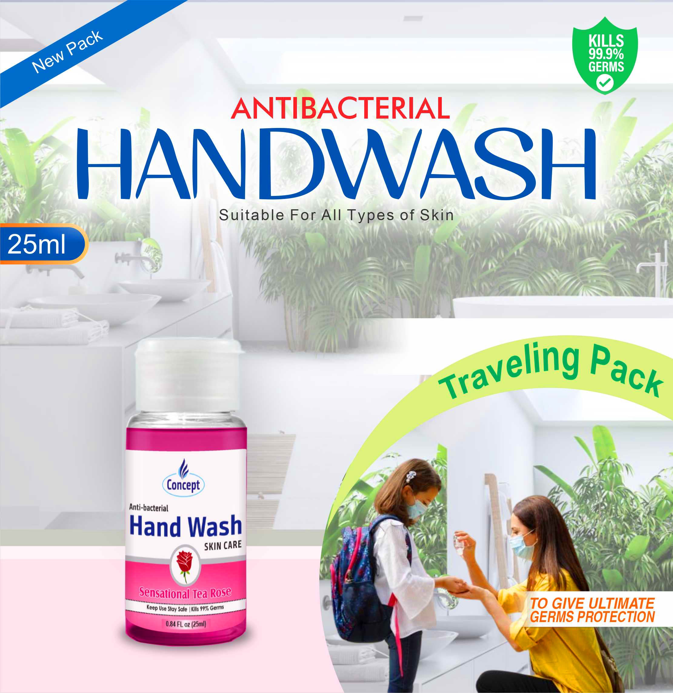 Rose Hand Wash Travelling Pack 30ML