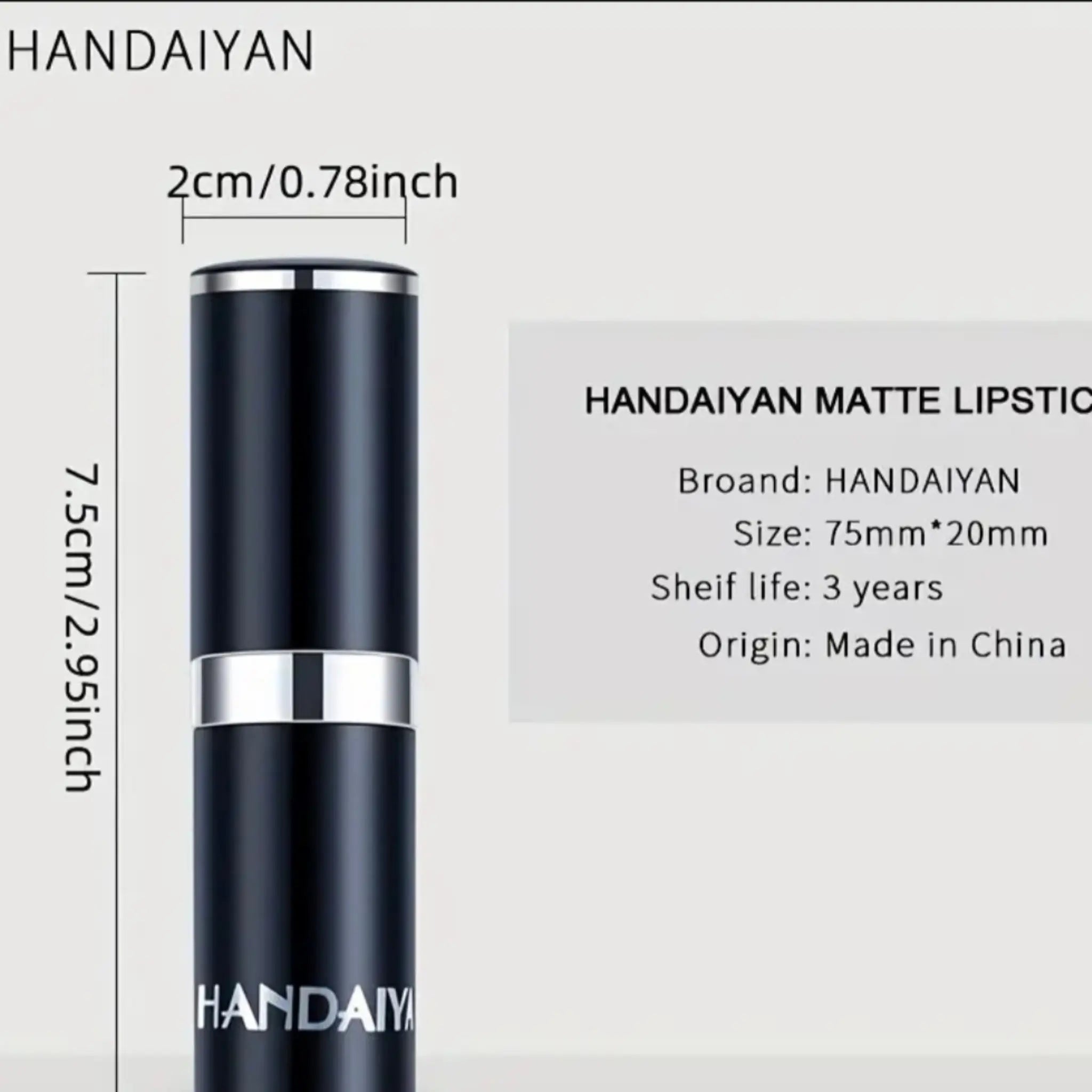 Imported Handaiyan Matte Lipstick Long-Lasting Waterproof