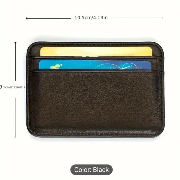 Luxury Leather Slim Wallet for Men  Minimalist Card Holder & Small Purse  Ultra-Thin & Compact Design