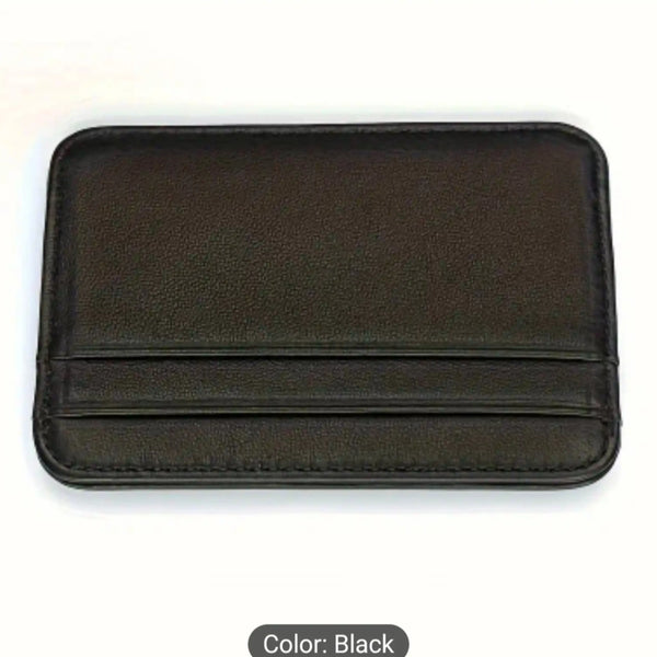 Luxury Leather Slim Wallet for Men  Minimalist Card Holder & Small Purse  Ultra-Thin & Compact Design