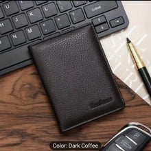 Men’s Slim Leather Wallet Ultra-Thin Bifold, Minimalist Card Holder, Compact Coin Purse