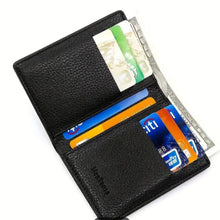 Men’s Slim Leather Wallet Ultra-Thin Bifold, Minimalist Card Holder, Compact Coin Purse