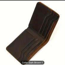 Men's Vintage Leather Bifold Wallet Slim Design with Multiple Card Slots and Coin Pocket