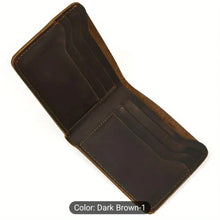 Men's Vintage Leather Bifold Wallet Slim Design with Multiple Card Slots and Coin Pocket