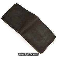 Men's Vintage Leather Bifold Wallet Slim Design with Multiple Card Slots and Coin Pocket