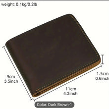 Men's Vintage Leather Bifold Wallet Slim Design with Multiple Card Slots and Coin Pocket