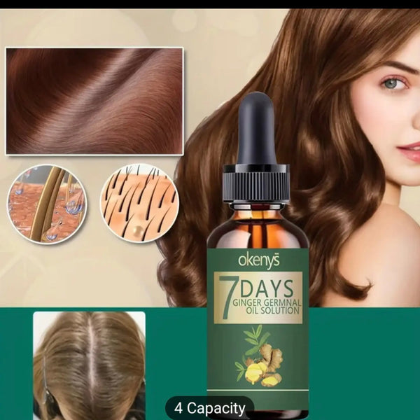 Okeny's Ginger Hair Growth Essence Oil – 50ml Natural Hair Loss Treatment  Promotes Hair Regrowth & Strengthens Follicles