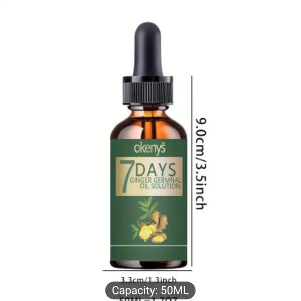 Okeny's Ginger Hair Growth Essence Oil – 50ml Natural Hair Loss Treatment  Promotes Hair Regrowth & Strengthens Follicles
