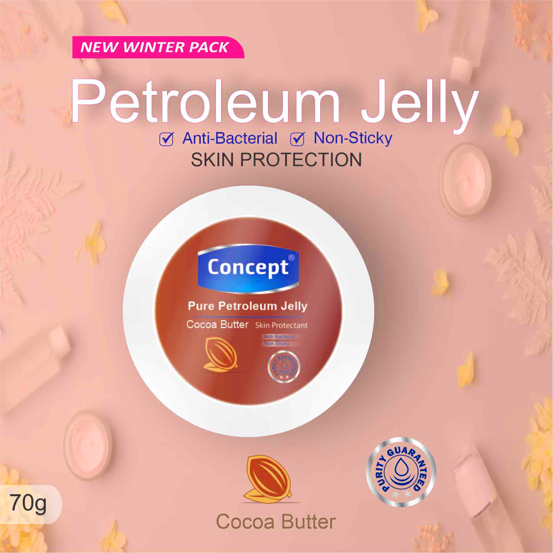 Petroleum Jelly Flat Bottle Cocoa