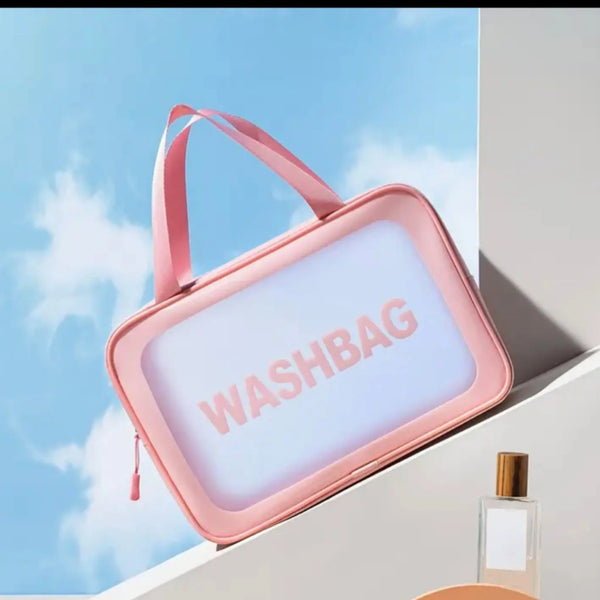 Imported PVC Transparent Travel Makeup Bag for Women – Portable Waterproof Cosmetic Toiletry Organizer Pouch with Zipper for Travel  & Daily Use