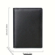 Pocket Leather Wallet  Ultra-Thin Mini Men's Bifold Card Holder  Vertical Style Lychee Pattern  Compact & Stylish