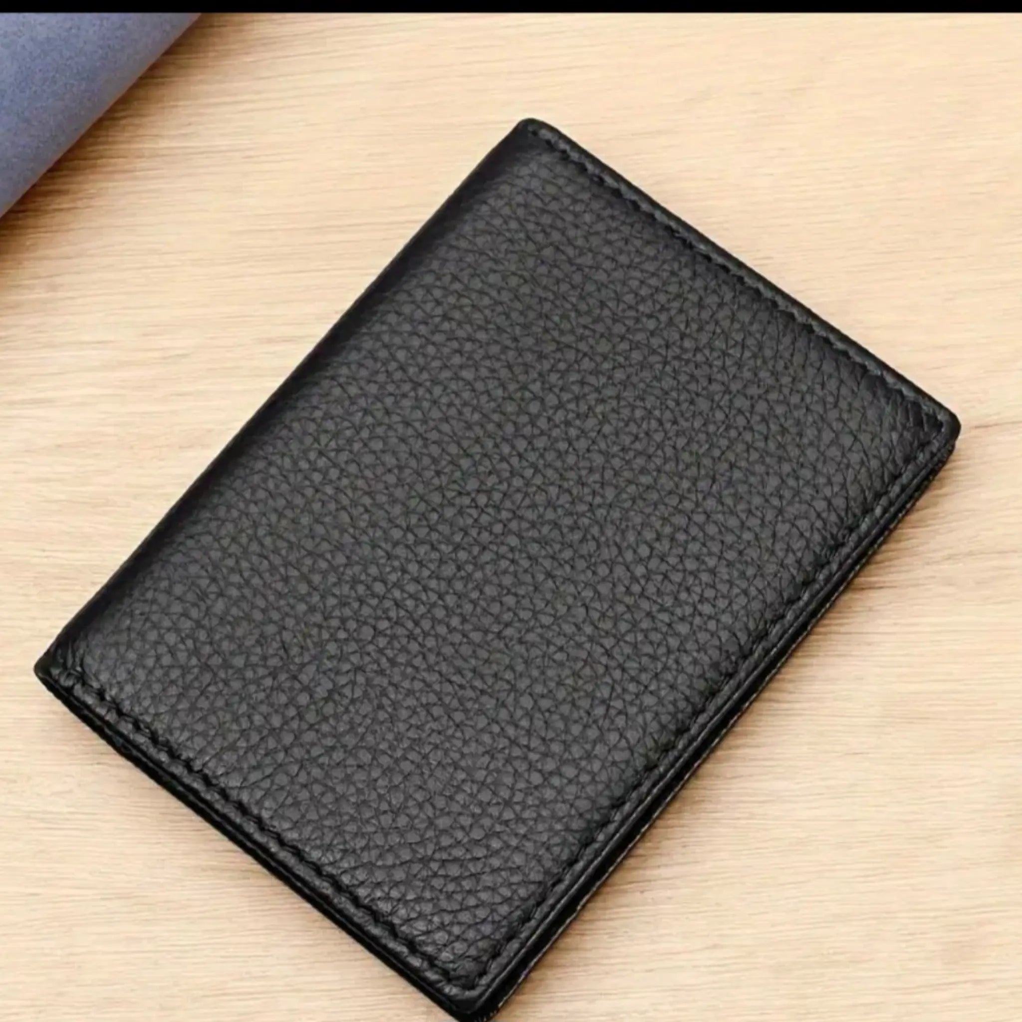 Pocket Leather Wallet  Ultra-Thin Mini Men's Bifold Card Holder