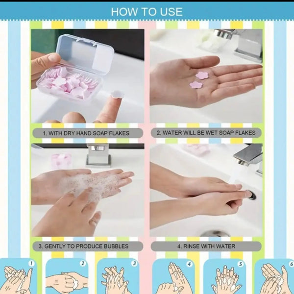 Portable Mini Paper Soap Sheets Travel Hand-Washing Soap in Compact Case for On-the-Go Hygiene