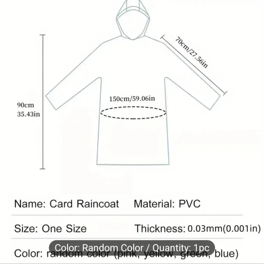 Reusable Waterproof PVC Rain Poncho with Hood