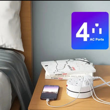 Rotatable Retractable Power Strip with 4 AC Outlets, 2 USB-A Ports, and 1 USB-C Port  Compact 6ft Extension Cord for Home, Office, and Travel