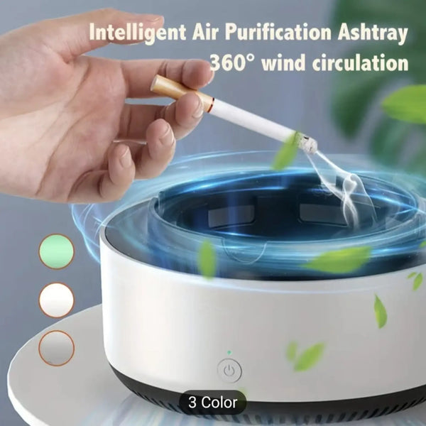 Smart Air Purification Ashtray – 360° Smoke Absorbing, Odor Eliminating, Aromatherapy Function