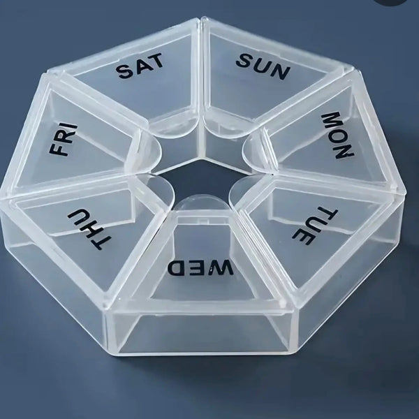 Travel Pill Case  7Day Portable Tablet and Candy Storage Box