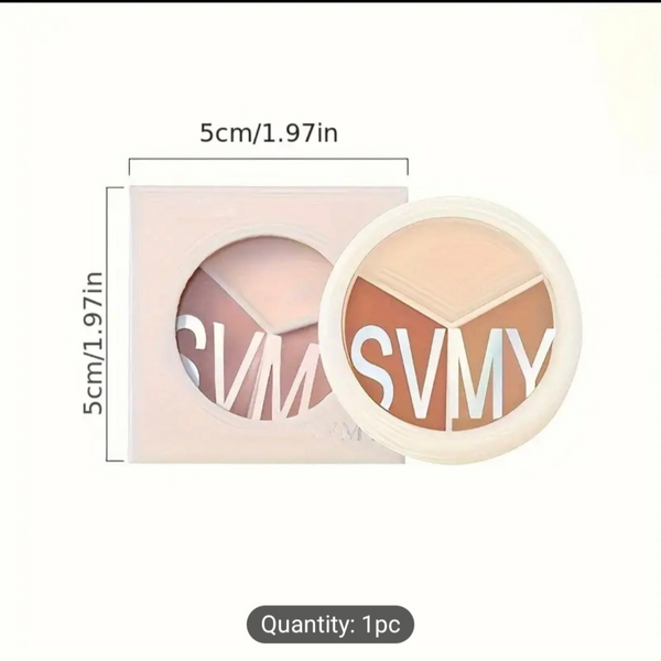 Tricolor Concealer Palette – 3-in-1 Full Coverage Face Corrector  Waterproof & Long-lasting  Compact 5cm Size