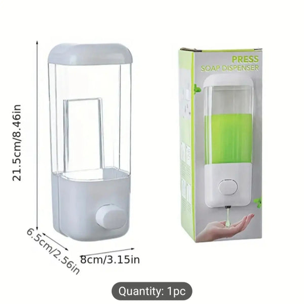 Wall-Mounted Soap Dispenser  Transparent Hand Wash Dispenser for Bathroom & Kitchen  Durable & Easy Refill  Ideal for Liquid Soap, Shampoo & Sanitizer