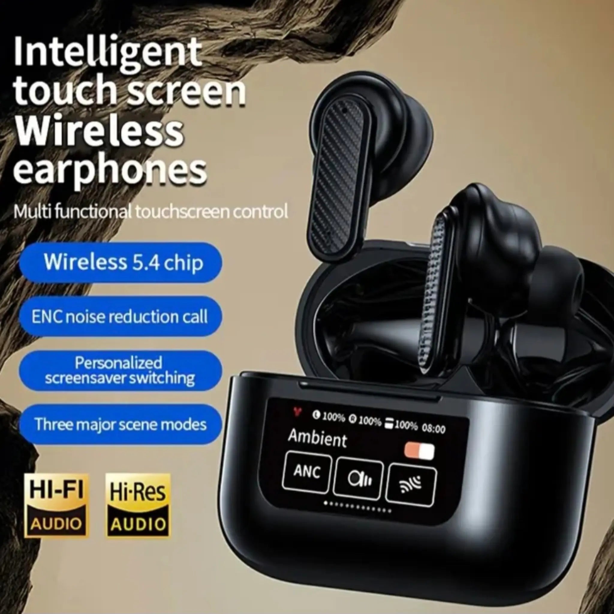 Wireless Earbuds with Touchscreen